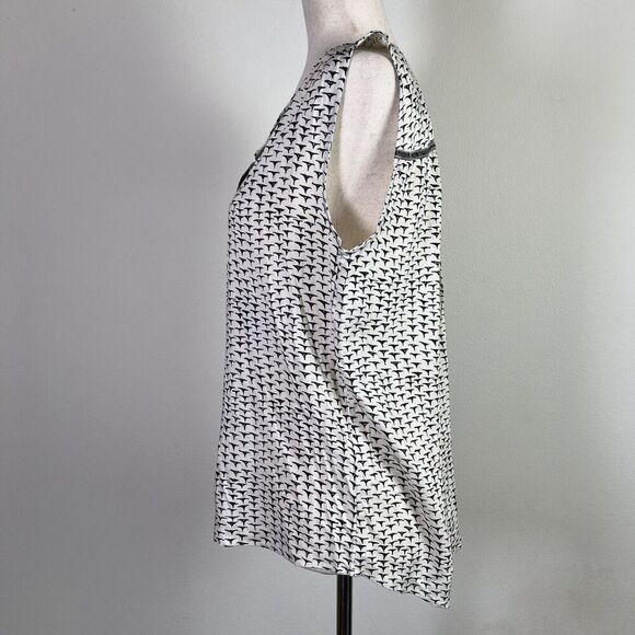 Swildens NWT Tank Top Women's Large**READ Viscose Summer Cream Black Geometric - Picture 4 of 14